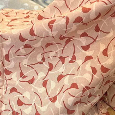 Windy Maple- Rust (Red-Brown), Ecru on Beige- Viscose- Atelier Brunette France