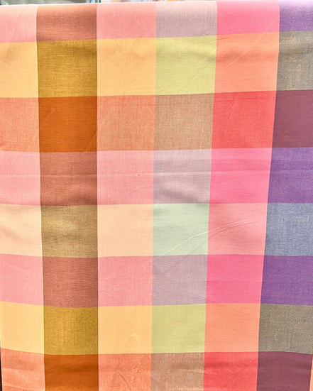 Beautiful Woven Cotton Fabric- "Plaid in Midsommar"- Swedish Holiday- Fableism- The House That Lars Built- 44”