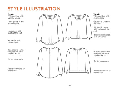 Esther Blouse- Wardrobe By Me- Paper Pattern- Sizes 0-24