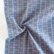 Woven Cotton Fabric- “Mosaic- Blue”- Lucky Loom- Fableism- 44” Wide