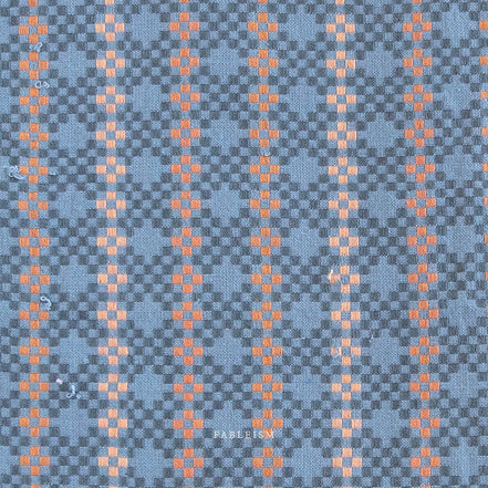 Woven Cotton Fabric- “Mosaic- Blue”- Lucky Loom- Fableism- 44” Wide