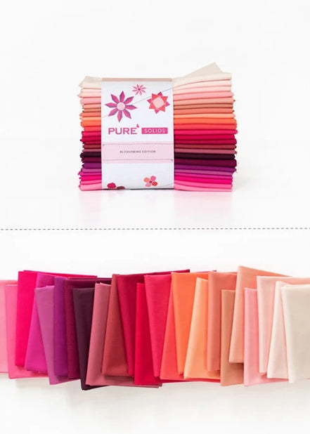 Blossoming Edition Fat Quarter Bundle- AGF Solids- 23 Colors (Purple, Red, Pink, Fuchsia)