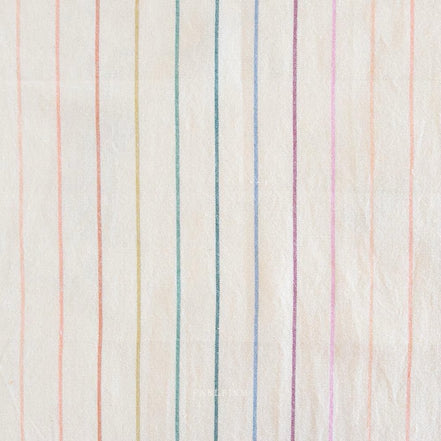 Skinny Stripe in Rainbow- Cream Color- Lucky Loom- Fableism- Woven Cotton- 44” Wide