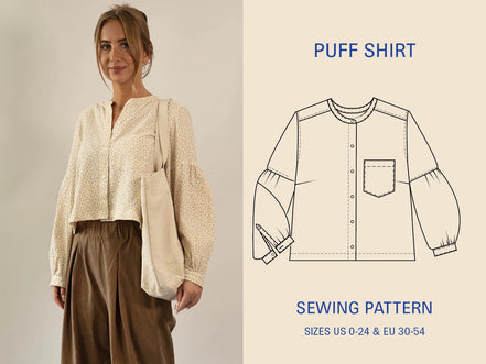 Puff Shirt- Wardrobe By Me- Paper Pattern- Sizes 0-24