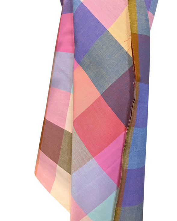 Beautiful Woven Cotton Fabric- "Plaid in Midsommar"- Swedish Holiday- Fableism- The House That Lars Built- 44”