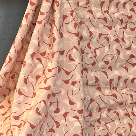 Windy Maple- Rust (Red-Brown), Ecru on Beige- Viscose- Atelier Brunette France