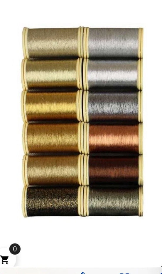Sajou Assortment #1 Box- Metallic Classic Tones- 12 Spools- Fil au Chinois