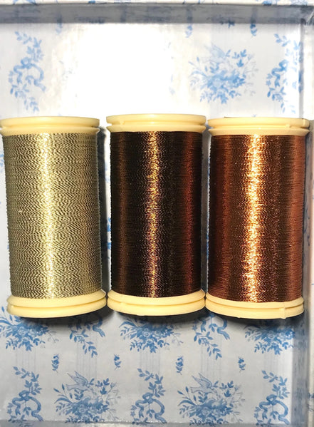 Sajou Assortment #1 Box- Metallic Classic Tones- 12 Spools- Fil au Chinois