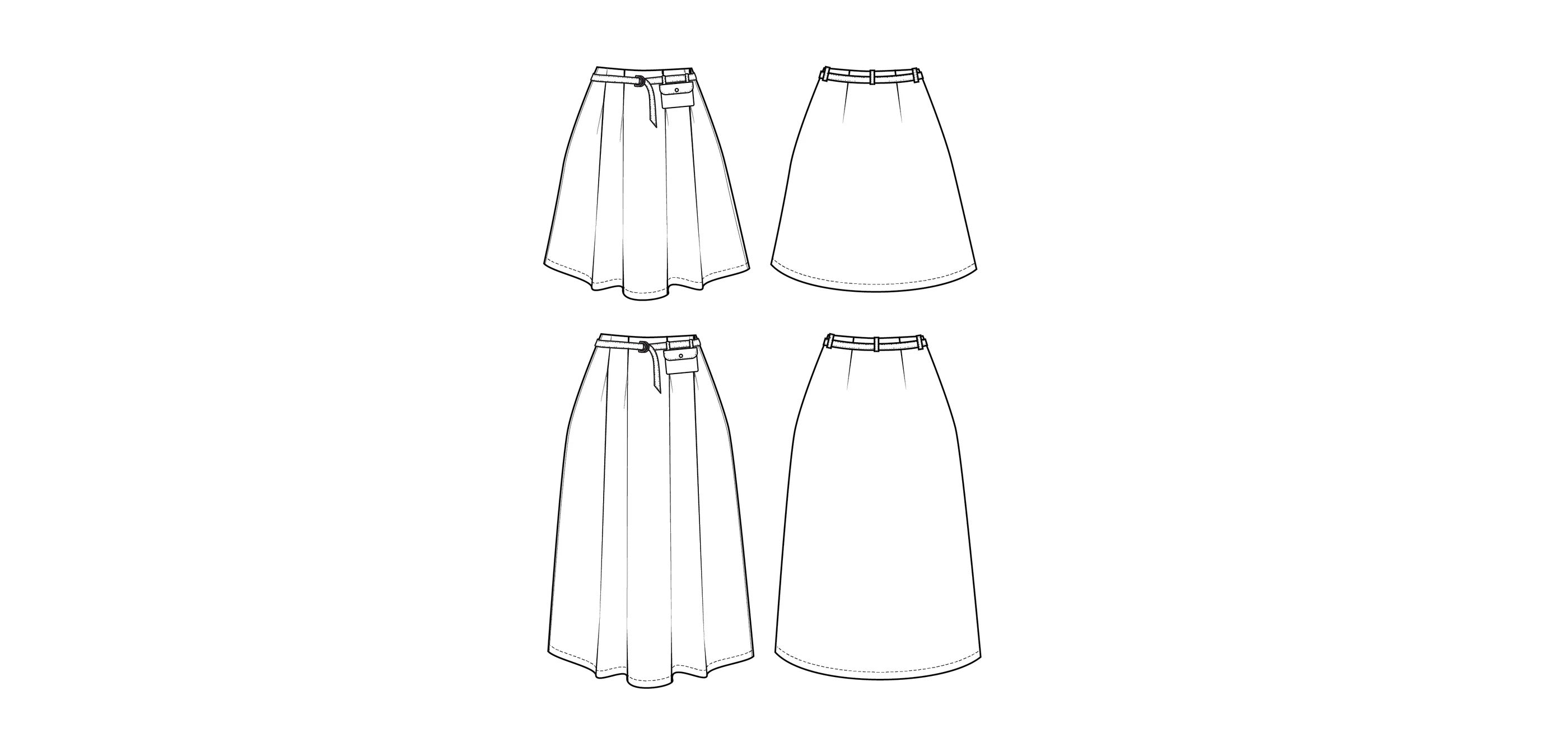 Bernadette Skirt Paper Pattern- Friday Pattern Co.