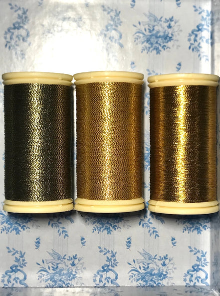 Sajou Assortment #1 Box- Metallic Classic Tones- 12 Spools- Fil au Chinois