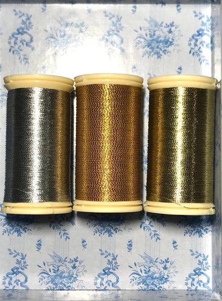 Sajou Assortment #1 Box- Metallic Classic Tones- 12 Spools- Fil au Chinois