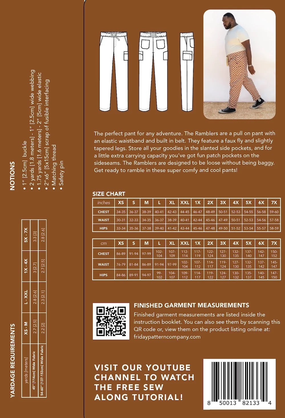 Rambler Pants Paper Pattern- Friday Pattern Co.