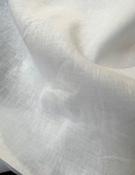 White Handkerchief Linen Cotton Blend- 53" Wide