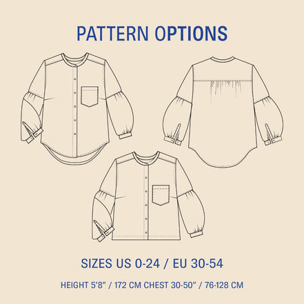 Puff Shirt- Wardrobe By Me- Paper Pattern- Sizes 0-24