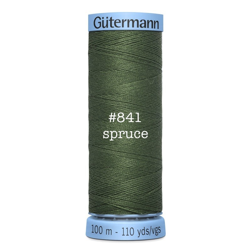 Gutermann Silk Thread 100m/110y Spruce #841 (1 SPOOL)