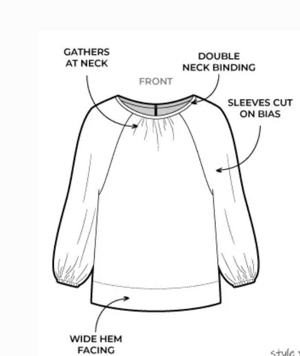 Verona Woven Top- Style Arc Paper Pattern- Sizes 4-16, 10-22, 18-30