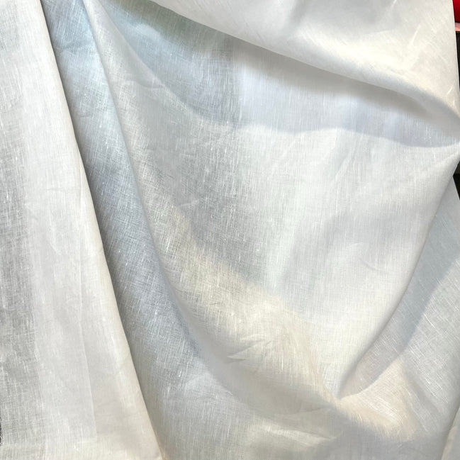 White Handkerchief Linen Cotton Blend- 53" Wide