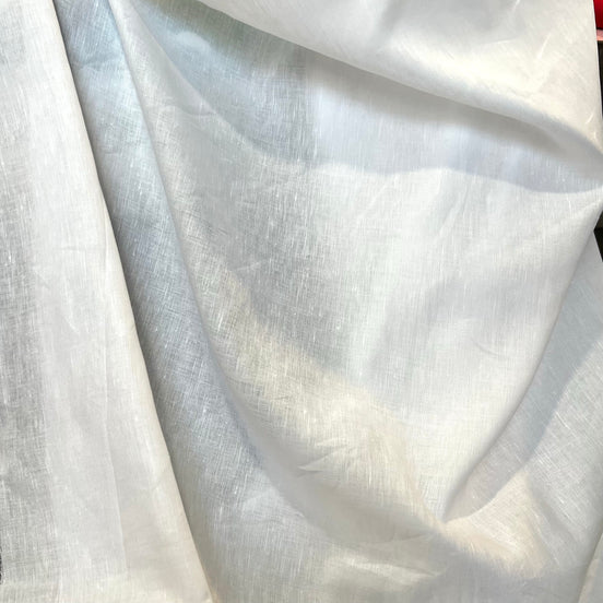 White Handkerchief Linen Cotton Blend- 53" Wide