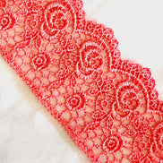 Roses Guipure Scalloped Trim- Coral- 2