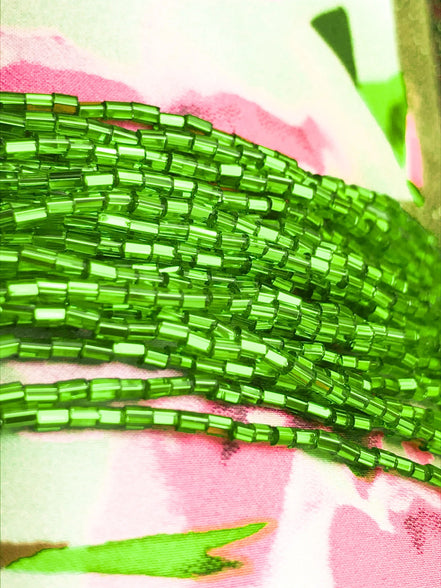Chartreuse Green 1" FACETTED Bugle Beads (2111)