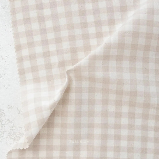Camp Gingham- “Moon Garden” Light Beige- Fableism- 44” Wide- Cotton Woven- 3/8” Squares