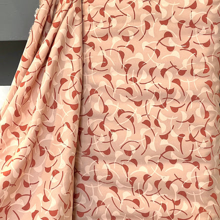 Windy Maple- Rust (Red-Brown), Ecru on Beige- Viscose- Atelier Brunette France