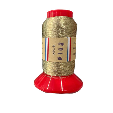 Sajou No. 102- GOLD Metallic Thread- - Fil au Chinois- Spool (100m) or Cone (1000m)