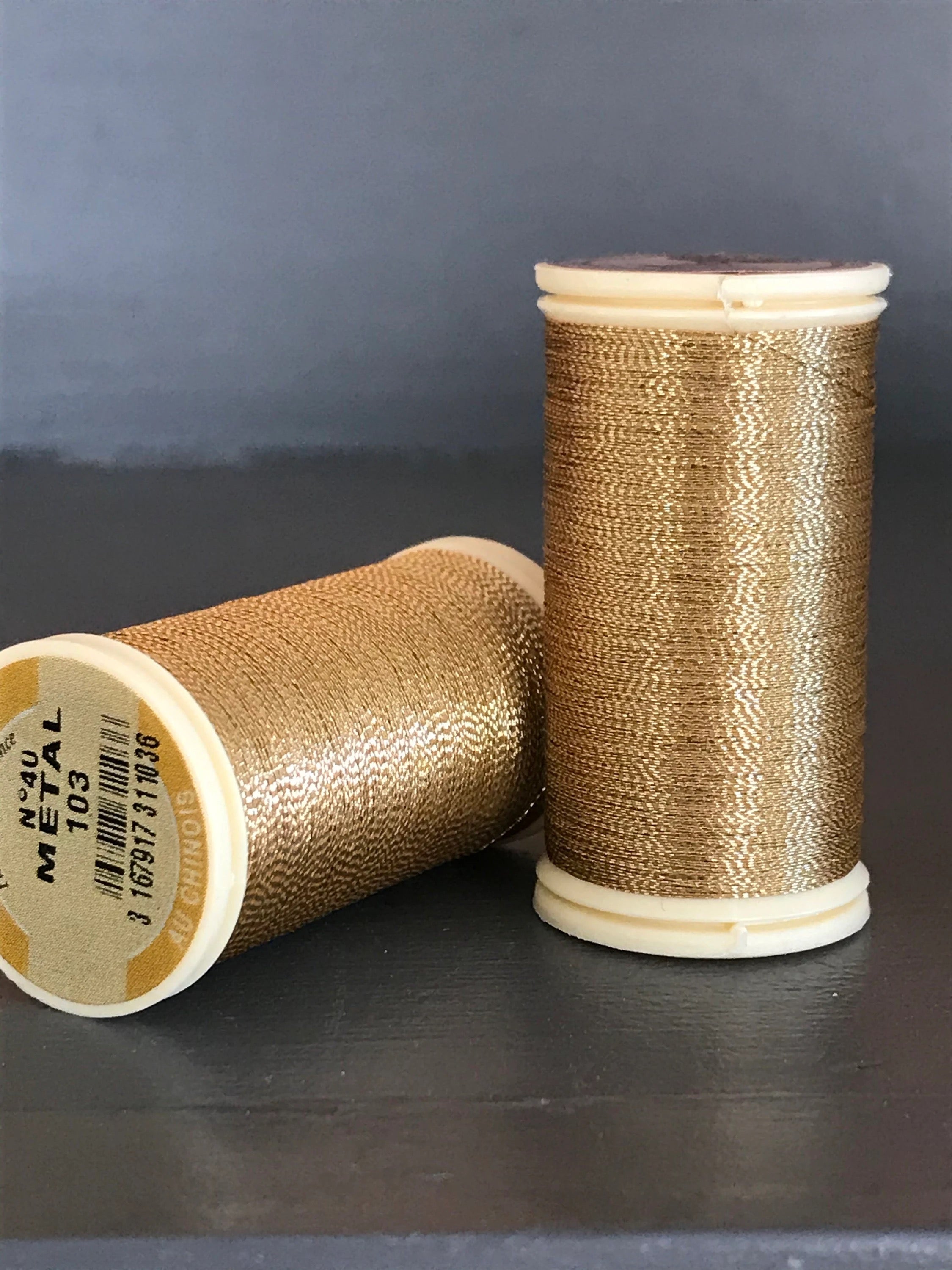 Sajou No. 103- BRASS Metallic Thread- - Fil au Chinois- Spool (100m) or Cone (1000m)
