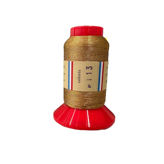 Sajou No. 113- BRASS Metallic Thread- - Fil au Chinois- Spool (100m) or Cone (1000m)
