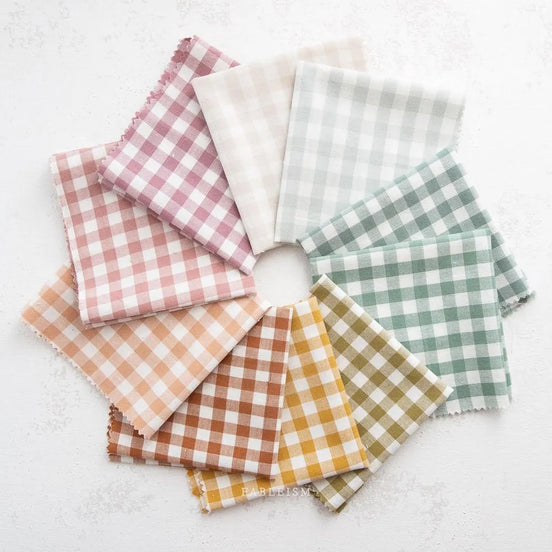Camp Gingham- “Shortbread” Beige, White- Fableism- 44” Wide- Cotton Woven- 3/8” Squares