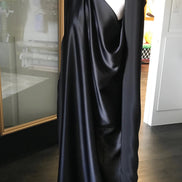Rich Black Pure Silk Charmeuse Fabric 54