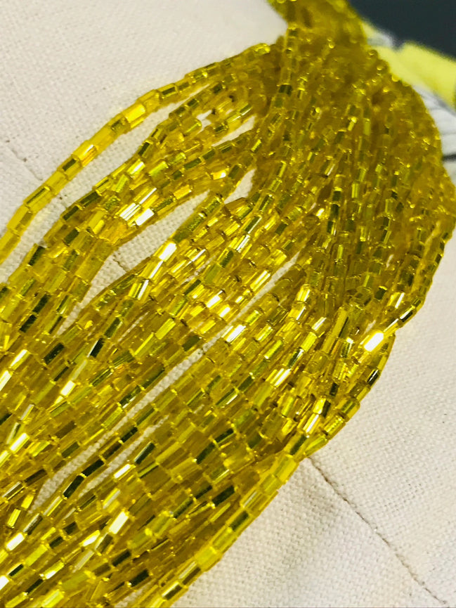 Yellow 1* FACETTED Bugle Beads (2151)