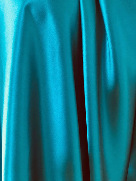 Teal Pure Silk Charmeuse Fabric- 45” Wide- 18.5 MM- (305)