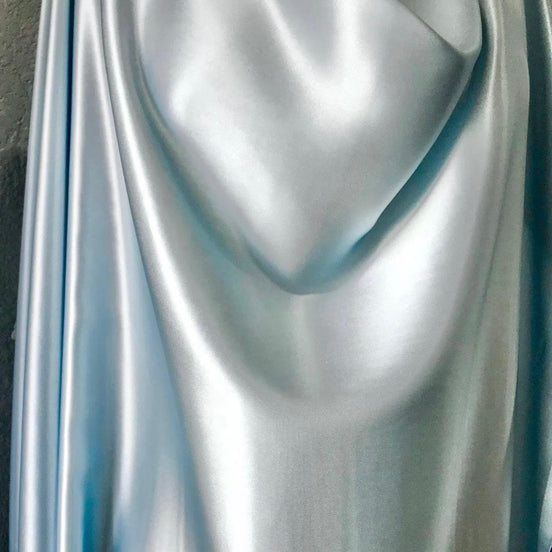 Light Blue Pure Silk Charmeuse Fabric- 45” Wide- 18.5 MM- (327)