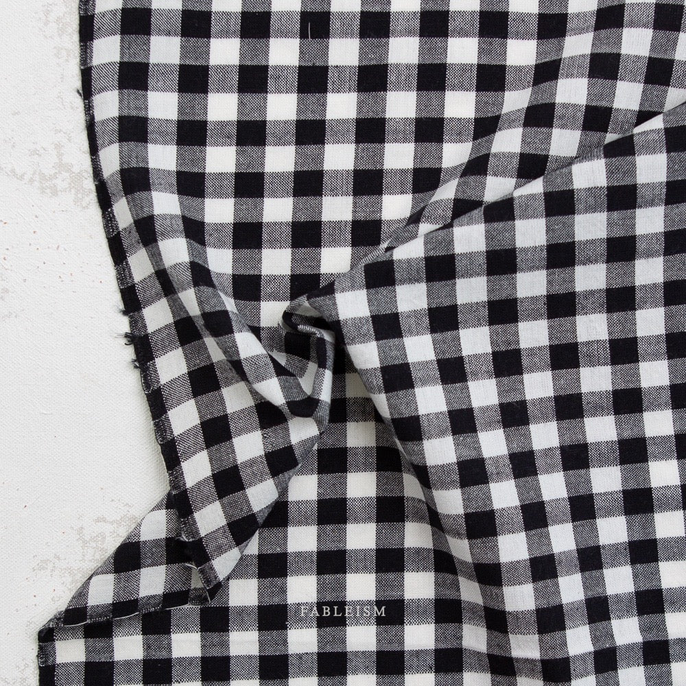 Camp Gingham- “Obsidian” Black, White- Fableism- 44” Wide- Cotton Woven- 3/8” Squares