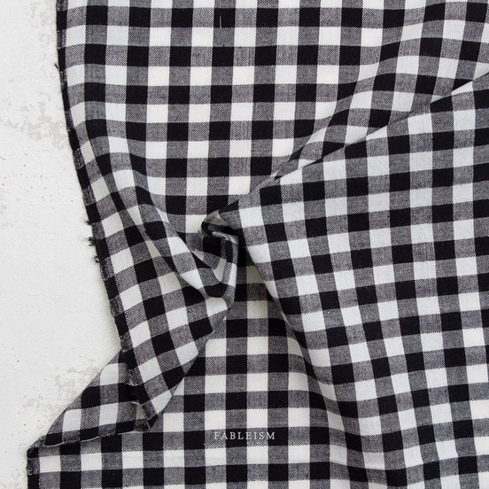 Camp Gingham- “Obsidian” Black, White- Fableism- 44” Wide- Cotton Woven- 3/8” Squares