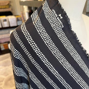 Gaia Deep Charcoal- White on Charcoal (almost black)- Kelsey Viscose - Atelier Brunette France