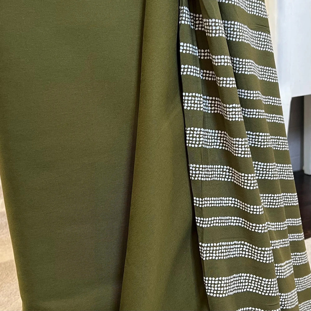 Gaia Ivy Green- White on Green- Kelsey Viscose - Atelier Brunette France- 54