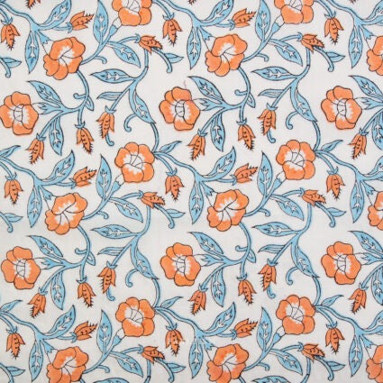Trumpet Vines in Winter- Indian Block Prints: Cottage- Fableism- 44