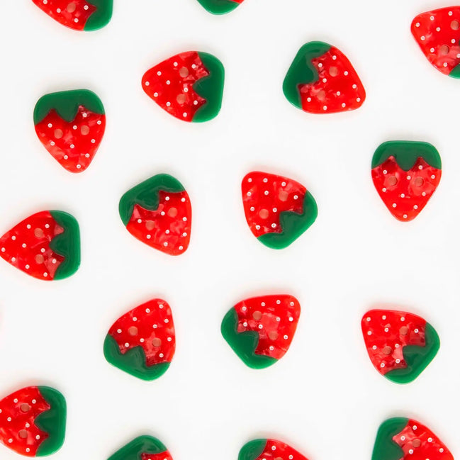 Strawberry Large 1" Buttons- Sarah Hearts
