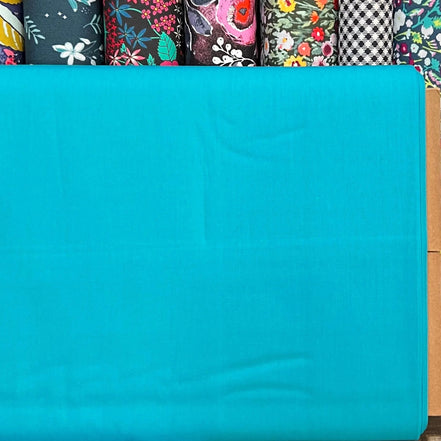 Art Gallery Solid- Turquoise Solid Cotton Fabric- “Maldives"- 44"