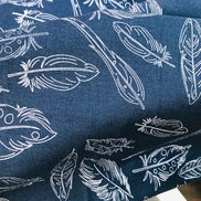 Dark Blue and White Feathers 