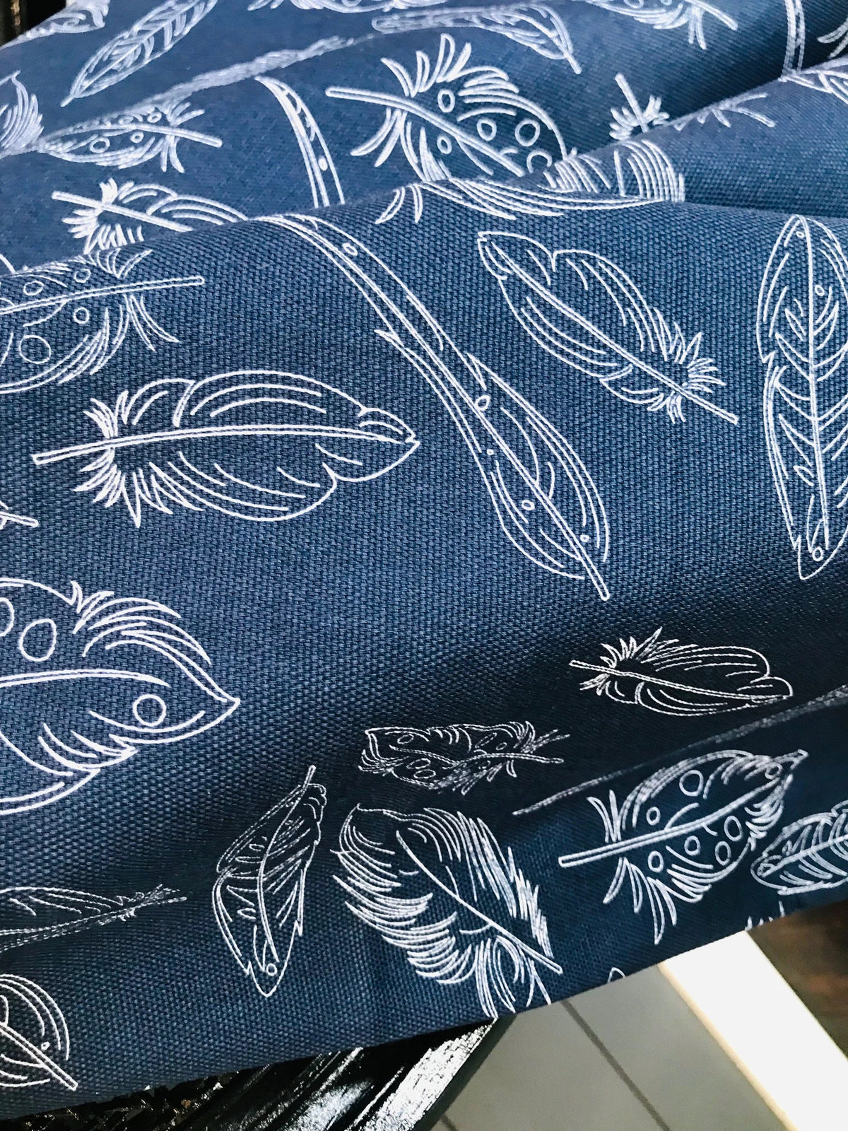 Dark Blue and White Feathers 