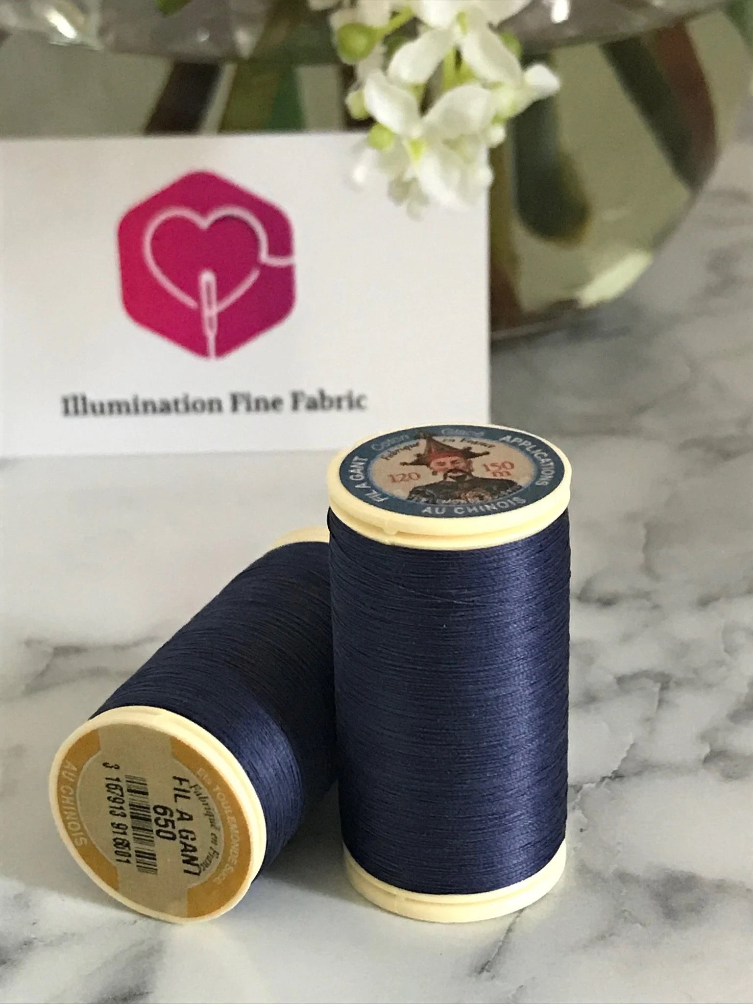 Sajou No. 650- Dark Blue Navy GLOVING THREAD- Fil a gant au Chinois