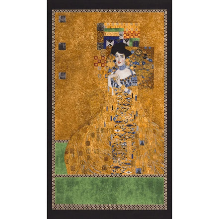 Gustav Klimt “The Lady In Gold” One PANEL- Print on Cotton Fabric (SRKM-17179-133)