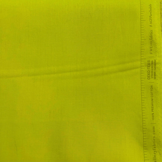 Art Gallery Fabric- Yellow- Green “Parrot" Cotton Fabric- AGF Solid- 44"