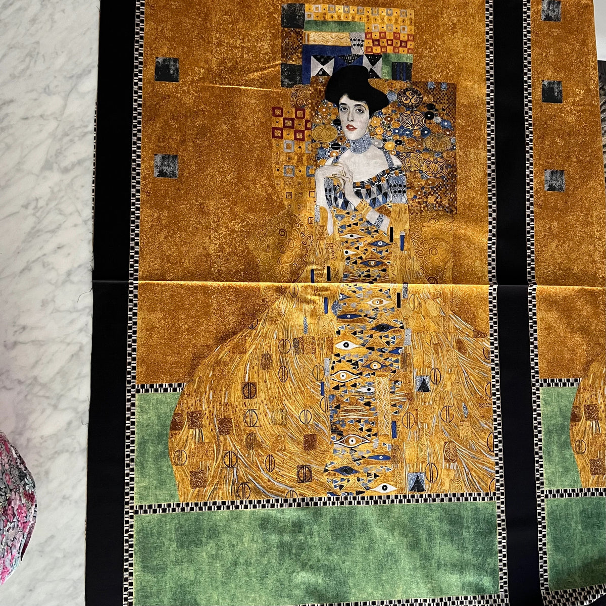 Gustav Klimt “The Lady In Gold” One PANEL- Print on Cotton Fabric (SRKM-17179-133)
