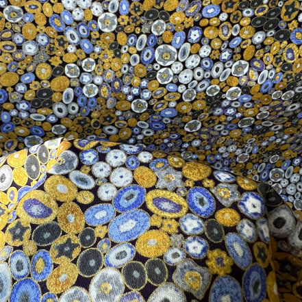 Gustav Klimt “Cobalt”- Print on Cotton Fabric- 44"
