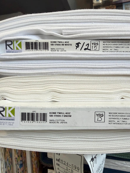 Kobe Cotton Twill- 6 Oz- White- 44"