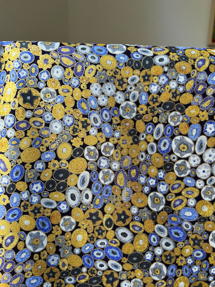 Gustav Klimt “Cobalt”- Print on Cotton Fabric- 44"